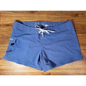 Maui Rippers Board Shorts Swim Cargo Pocket Blue Stretch Womens Size 18